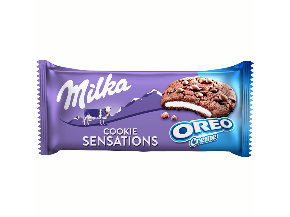 Milka Cookie Sensations Oreo Creme sušienky s vanilkovou náplňou 156 g