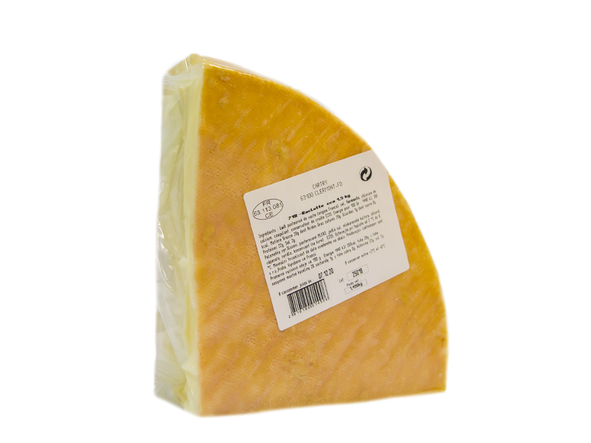 RACLETTE polotvrdý zrejúci syr chlad. váž. cca 1,5 kg