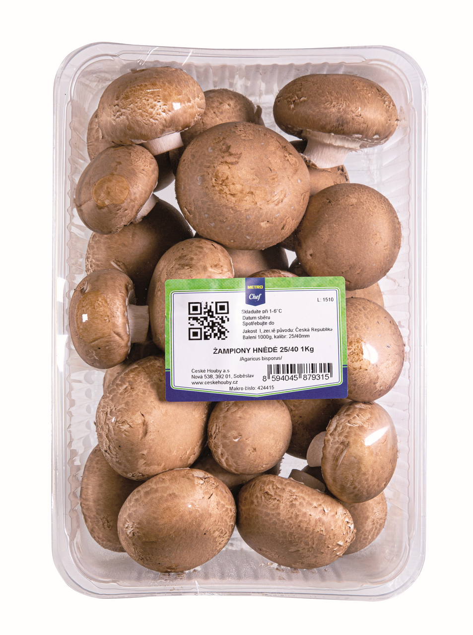 METRO Chef Šampiňóny hnedé 30/70 I. CZ chlad. 1 kg