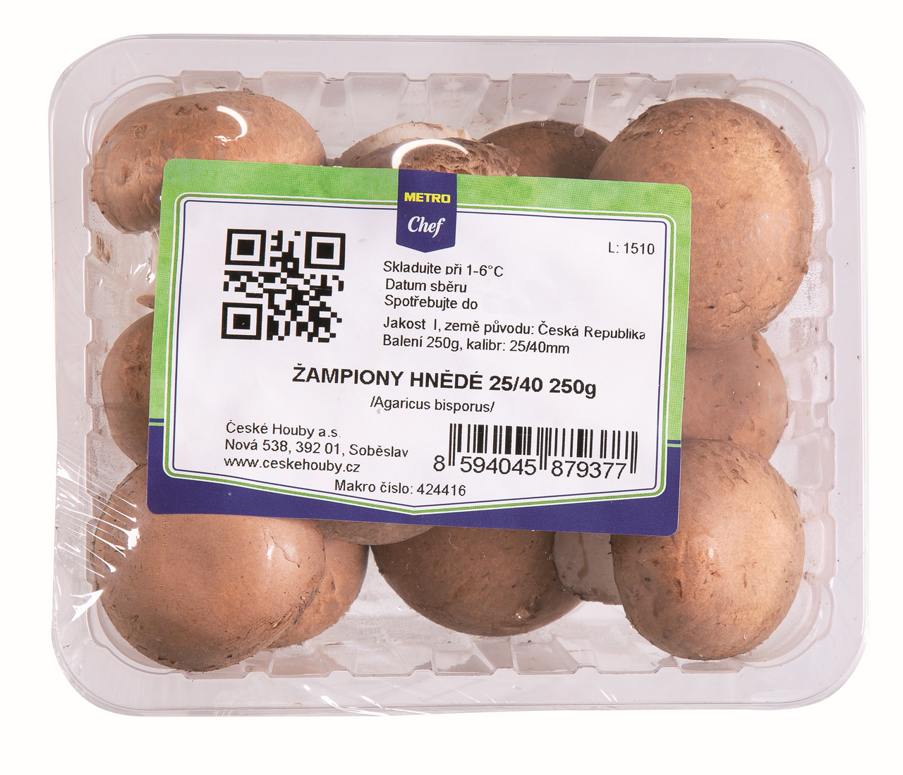 METRO Chef Šampiňóny hnedé 25/60 I. CZ čerstvé 250 g