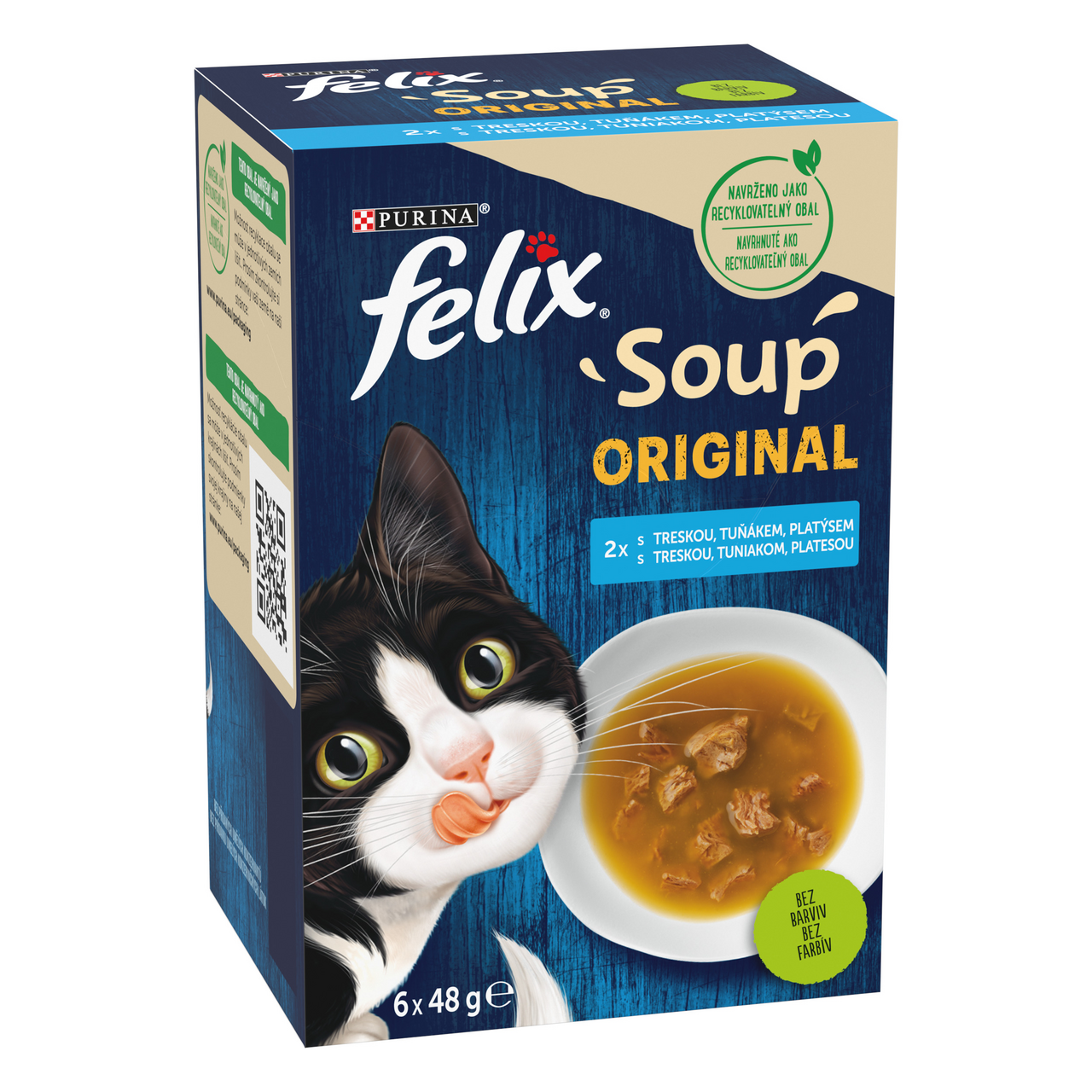 felix Soup treska a tuniak krmivo pre mačky 6 x 48 g