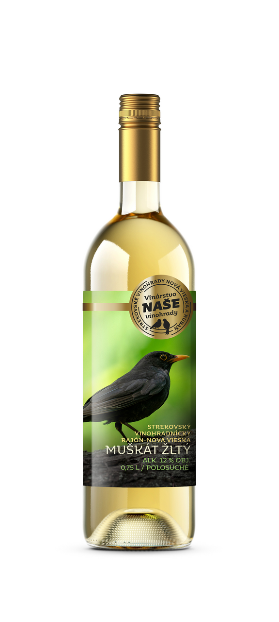Naše vinohrady Vínárstvo Muškát žltý polosuché víno 750 ml