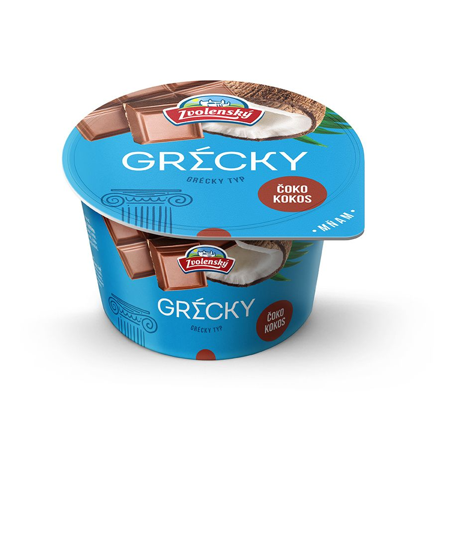 Zvolenský jogurt Grécky typ čokoláda/kokos chlad. 6 x 125 g