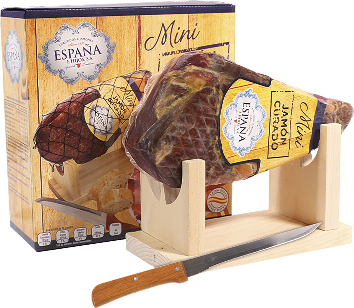 Espaňa Mini JAMÓN CURADO red color, salty chlad. 1 kg