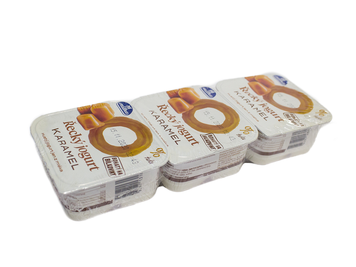 Milko Grécky jogurt 0% tuku karamelový chlad. 3 x 140 g