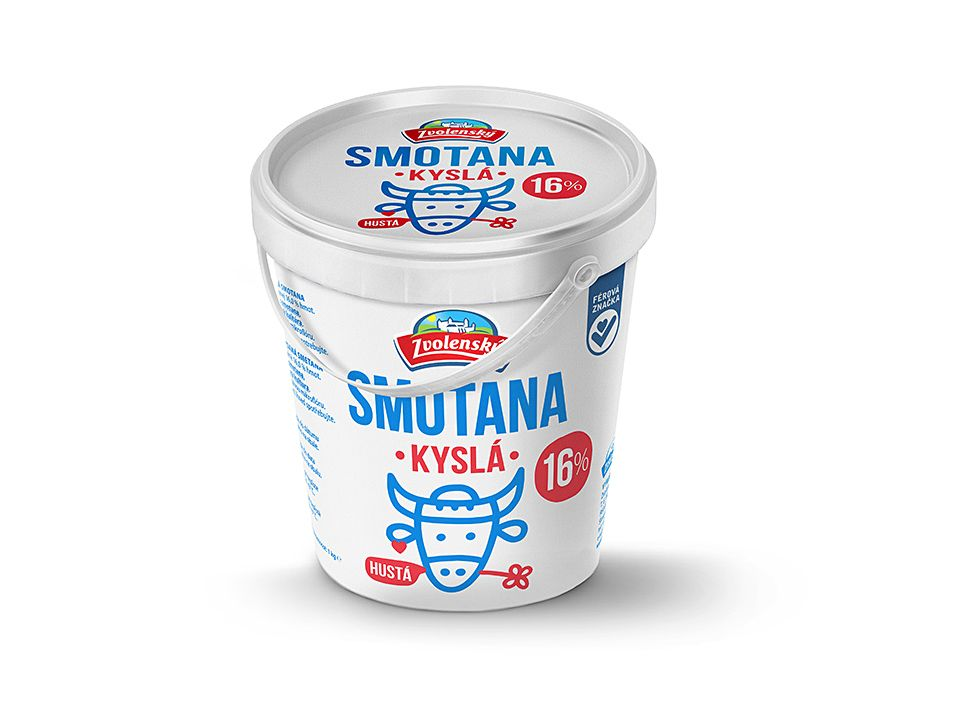 Zvolenský Smotana kyslá 16 % chlad. 1 kg