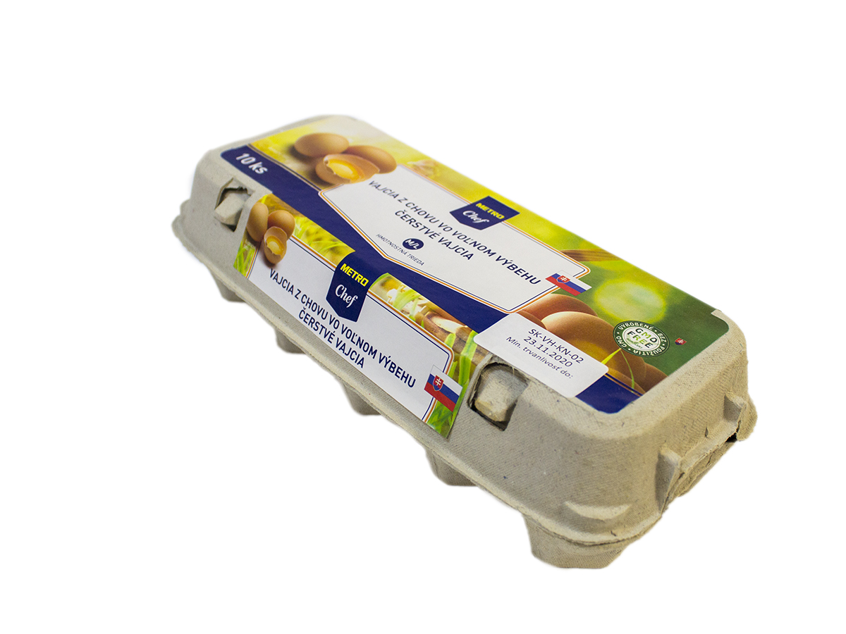 METRO Chef Vajcia z voľného výbehu M/L chlad. 10 ks