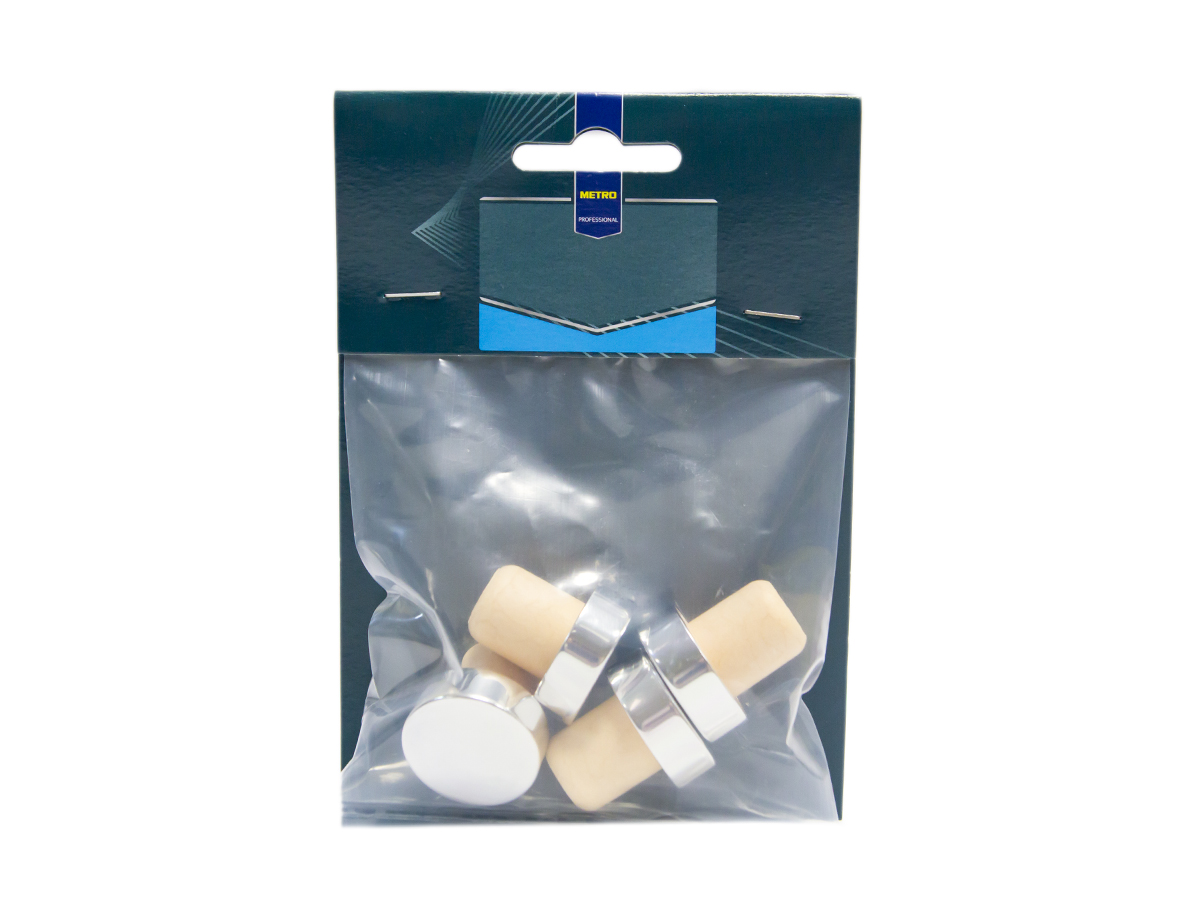 METRO PROFESSIONAL Zátka na víno chrómová 4 ks