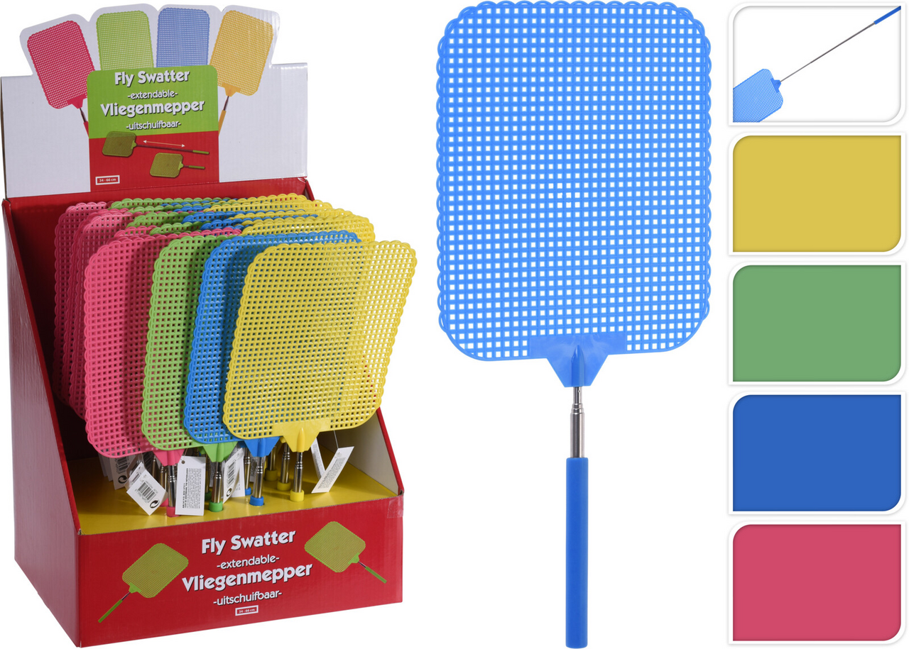 Mucholapka teleskopická 4 farby 1ks