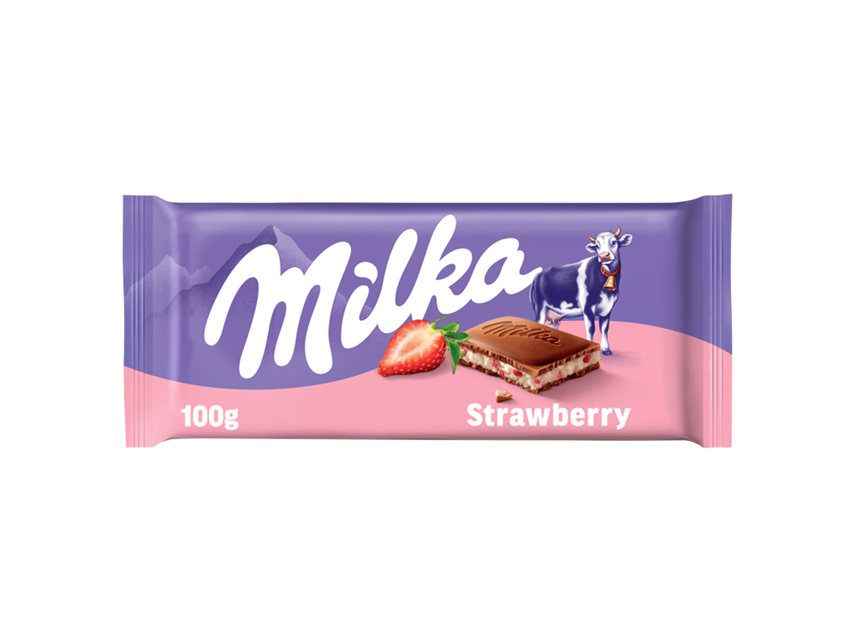 Milka Tabuľková čokoláda strawberry/ jahoda 100 g