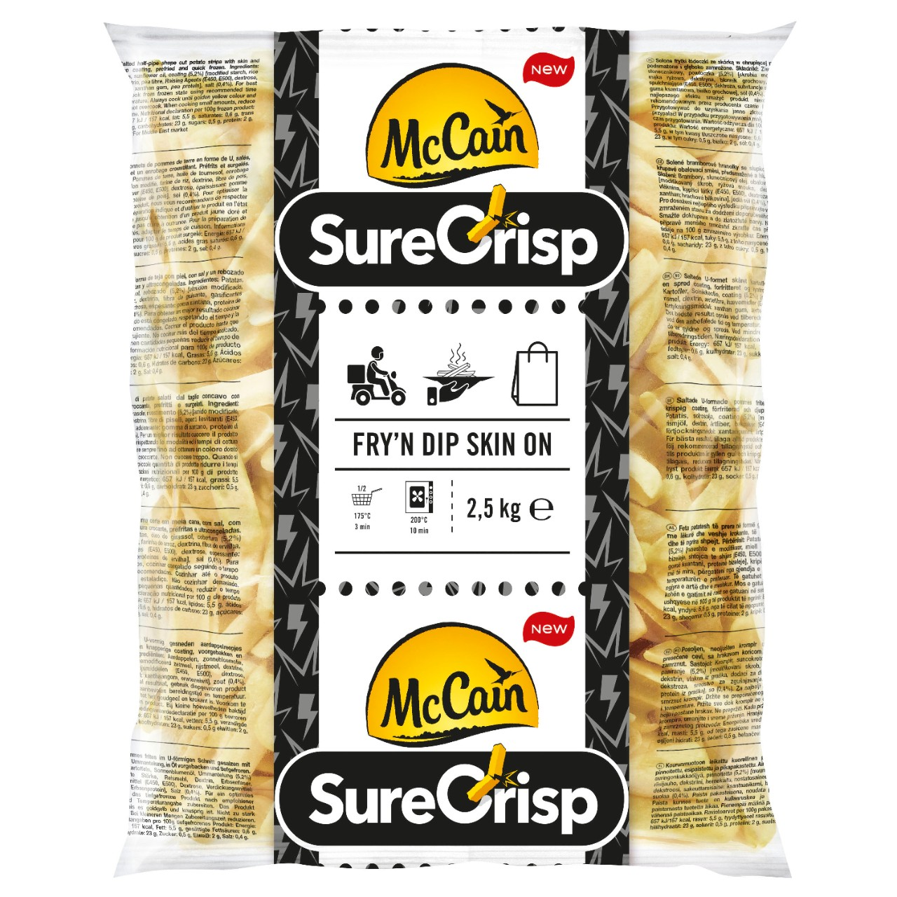 McCain Surecrisp Fry&Dip Skin On mraz. 2,5 kg