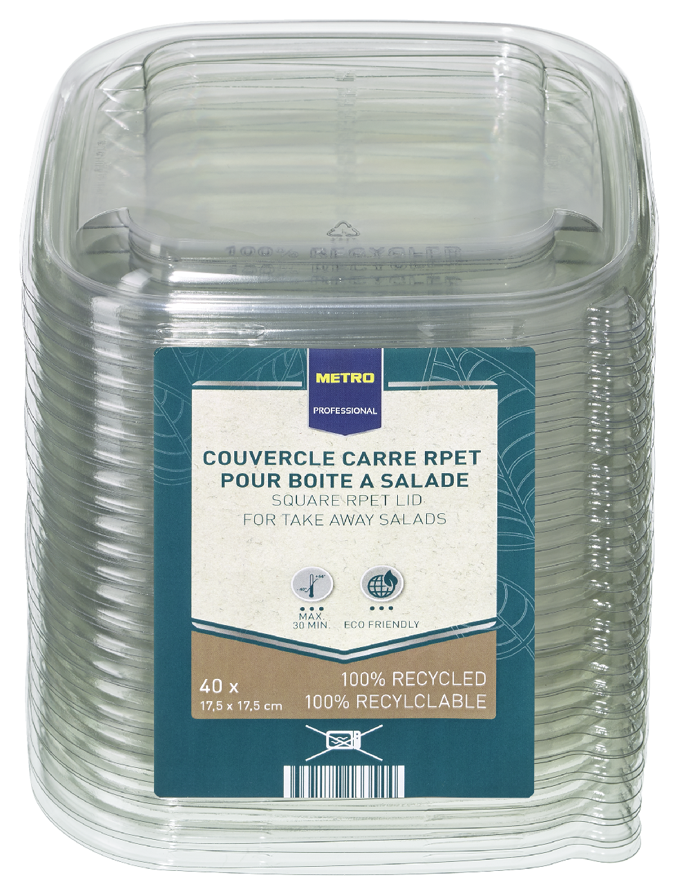 Viečko 17,5 x 17,5 cm rPET 40 ks