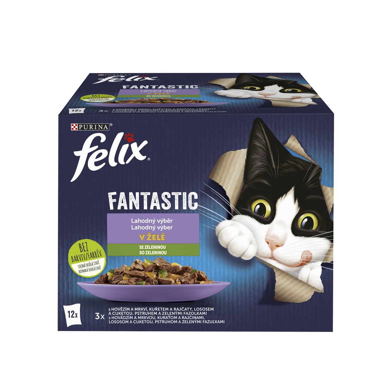 felix Fantastic želé krmivo pre mačky 12 x 85 g