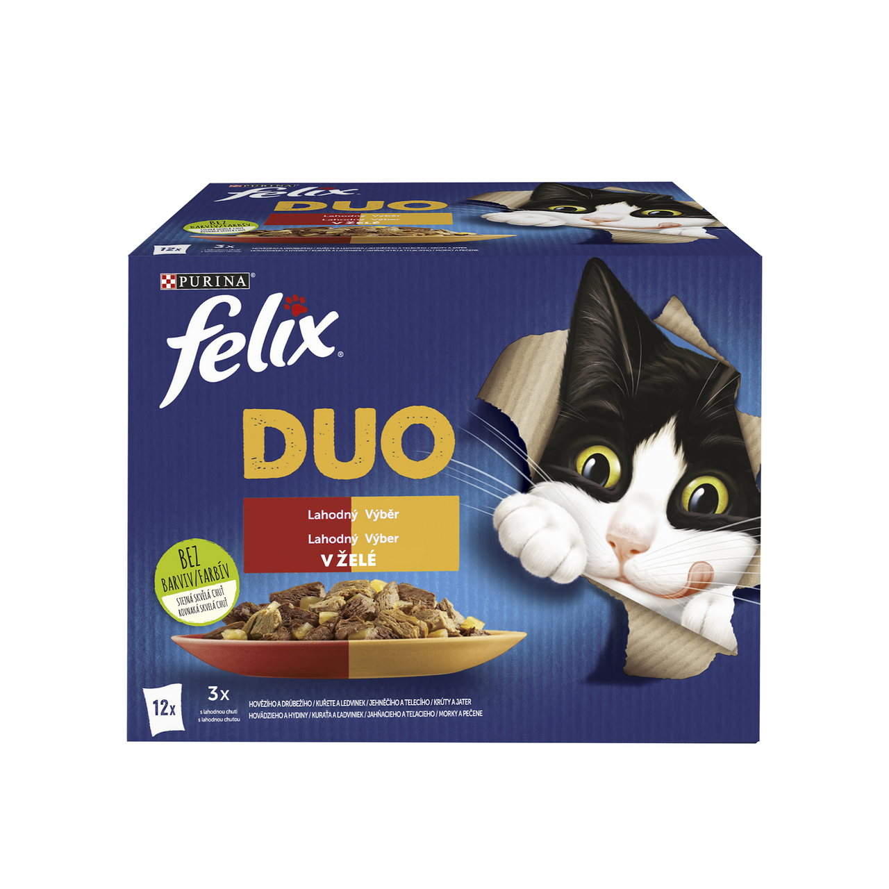 felix Fantastic duo mäso pre mačky 12 x 85 g