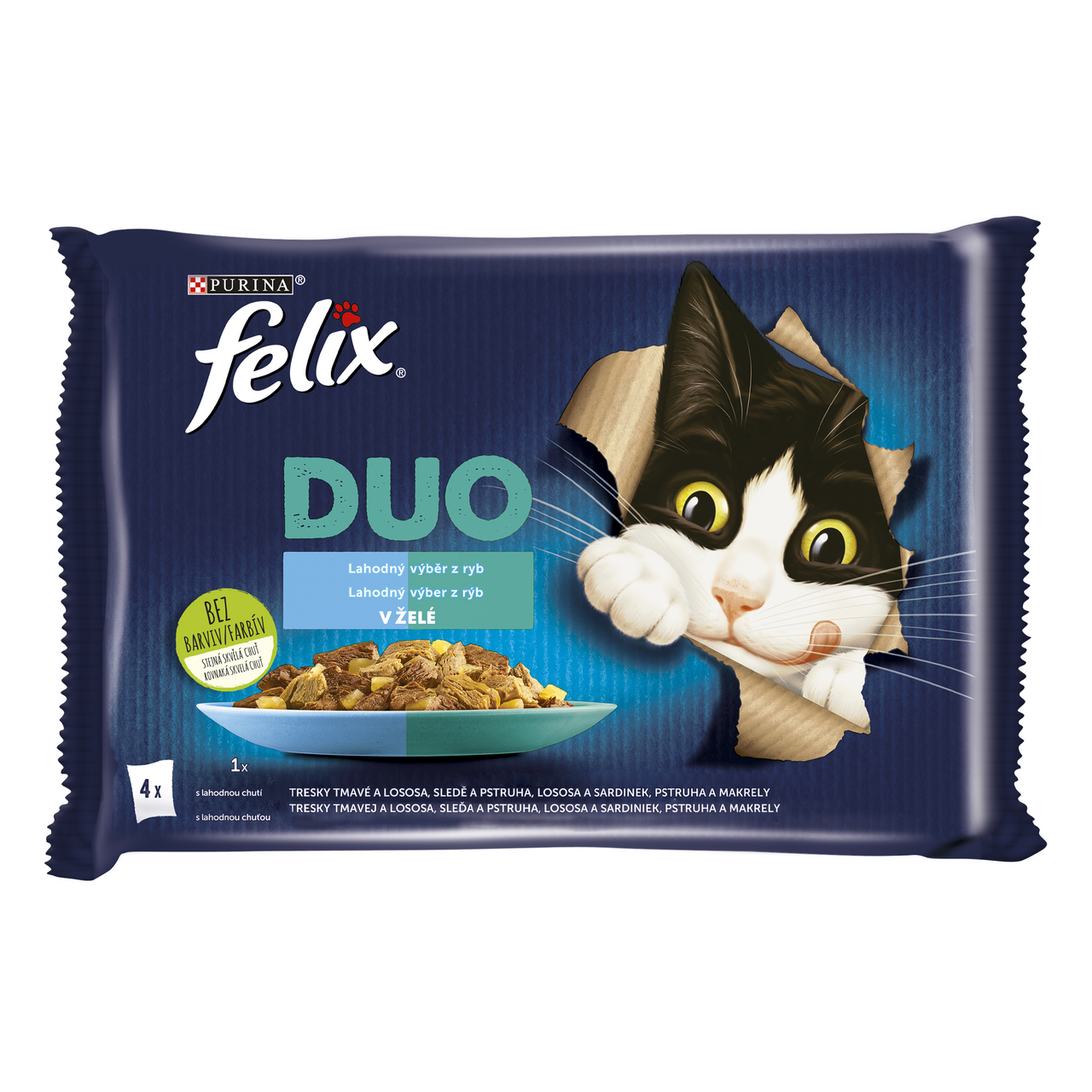 felix Fantastic duo ryba krmivo pre mačky 4 x 85 g
