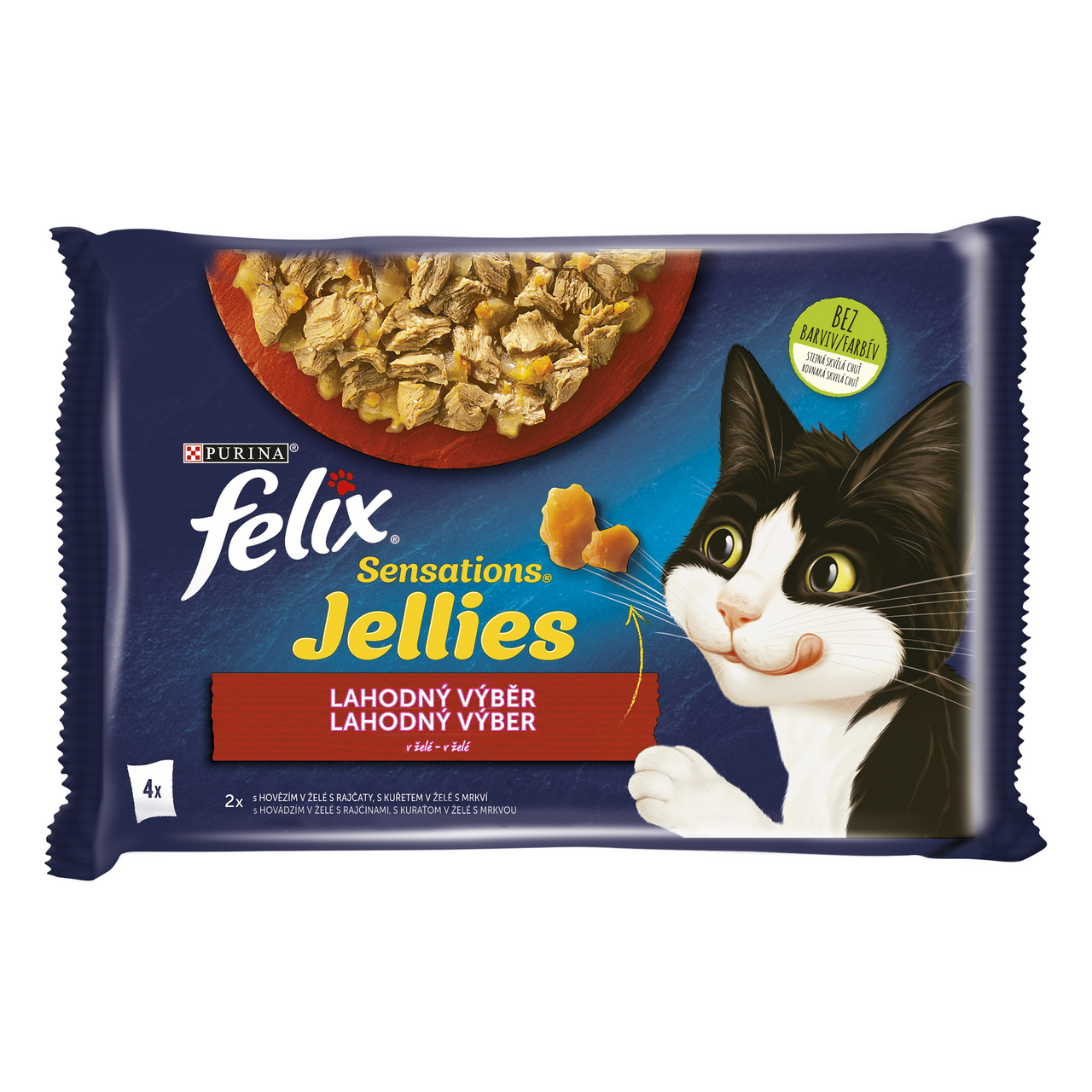 felix Sensations kuracie a hovädzie krmivo pre mačky 4 x 85 g