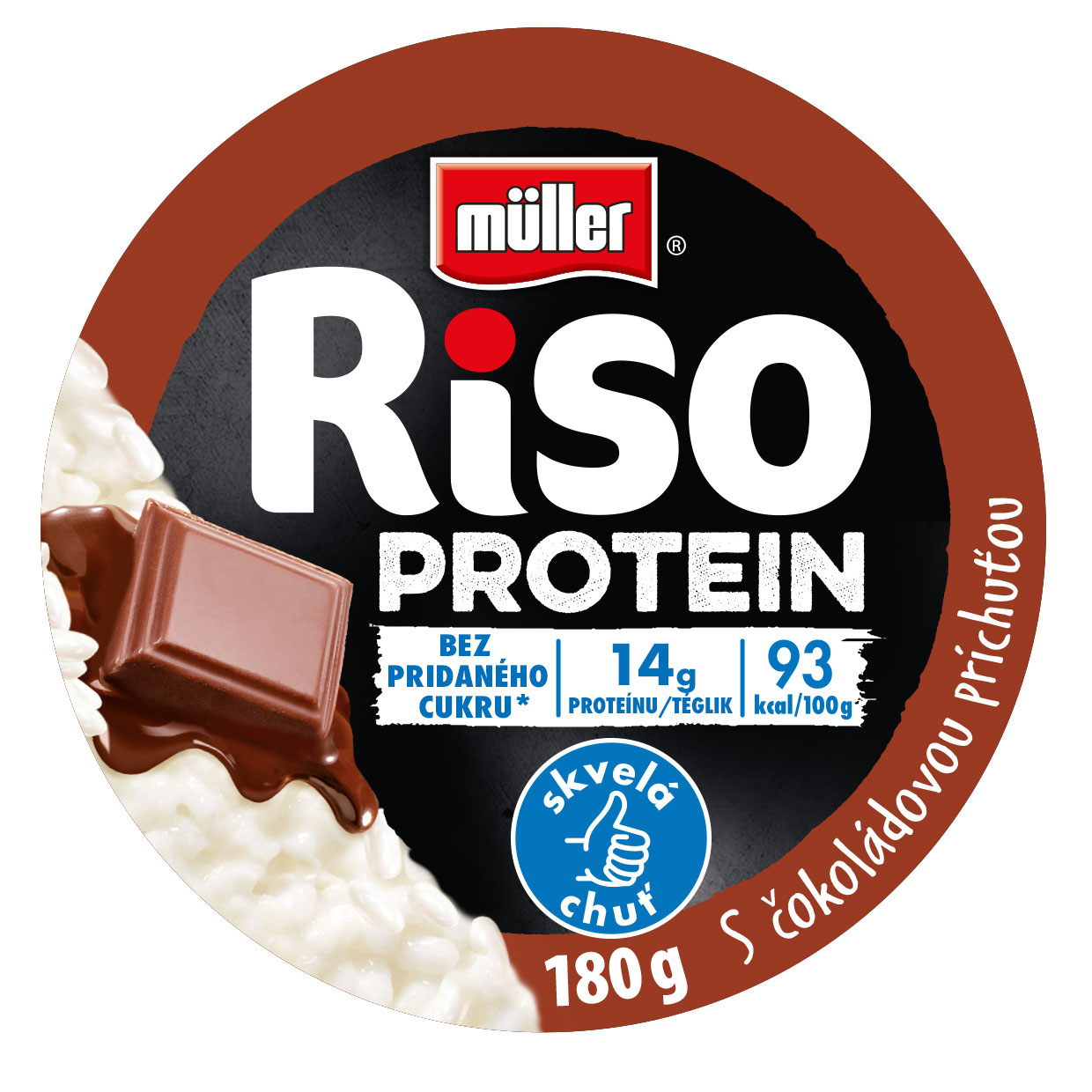 müller Riso Protein Mliečna ryža mix (čokoláda,vanilka) chlad. 180 g