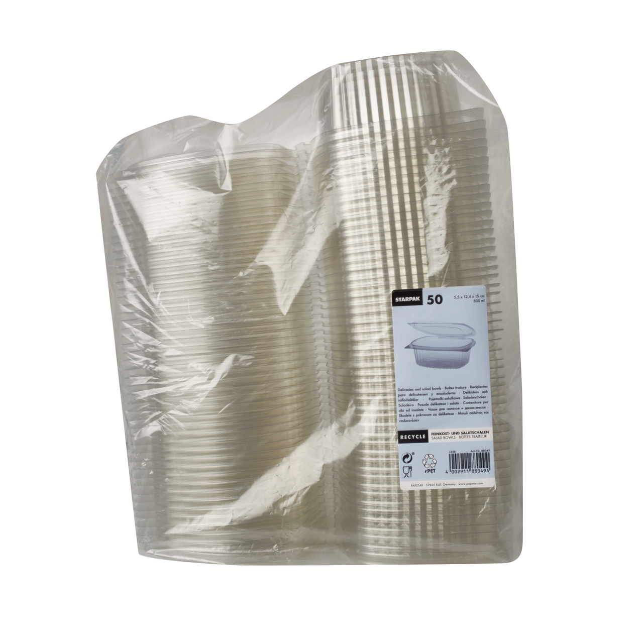 STARPAK Miska šalátová s vrchnákom 500 ml 50 ks