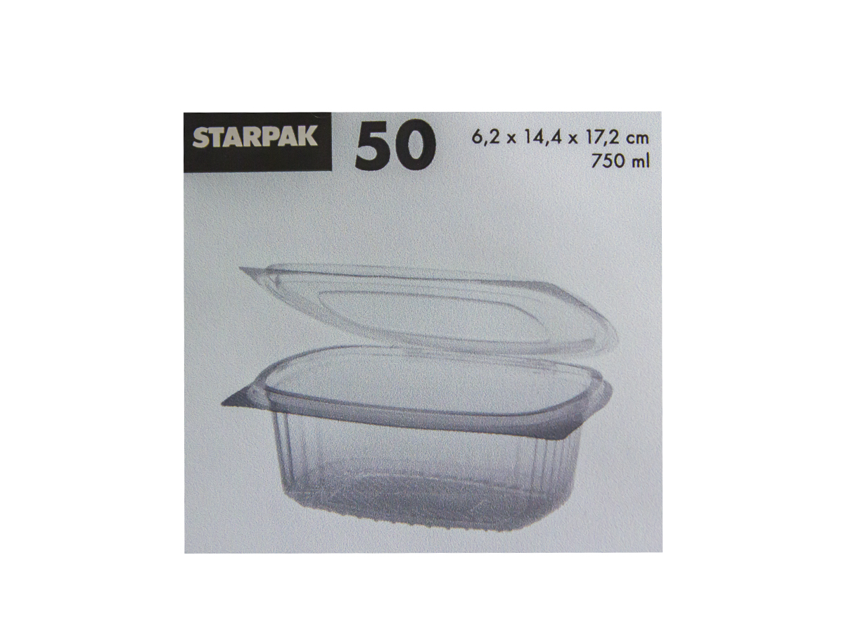 STARPAK Miska šalátová s vrchnákom 750 ml 50 ks