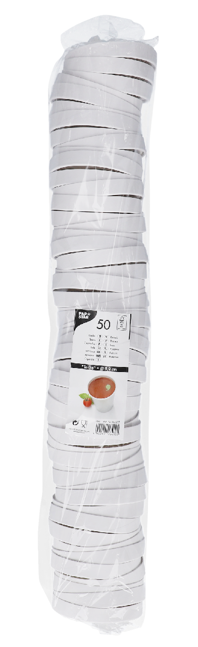 STARPAK Viečko na polievkovú misku To Go 9,9 cm biele 50 ks