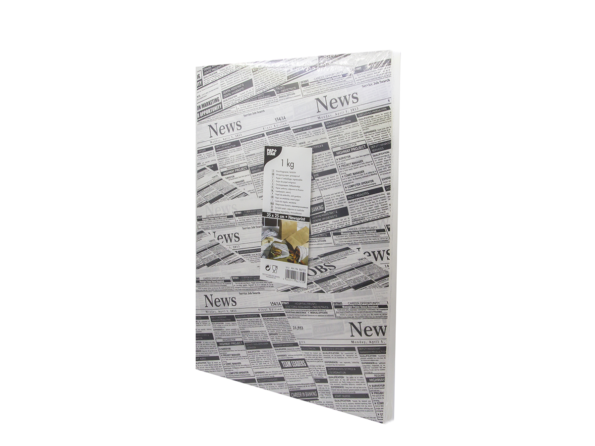 PAPSTAR Papier baliaci nepremastiteľný Noviny 35 x 25 cm Newsprint 1 kg