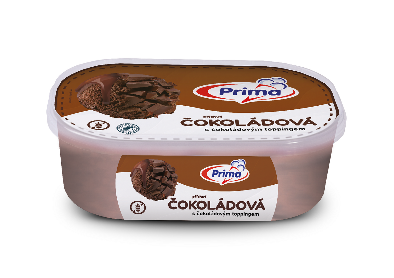 Prima Čokoládová s čokoládovým topingom zmrzlina mraz. 900 ml