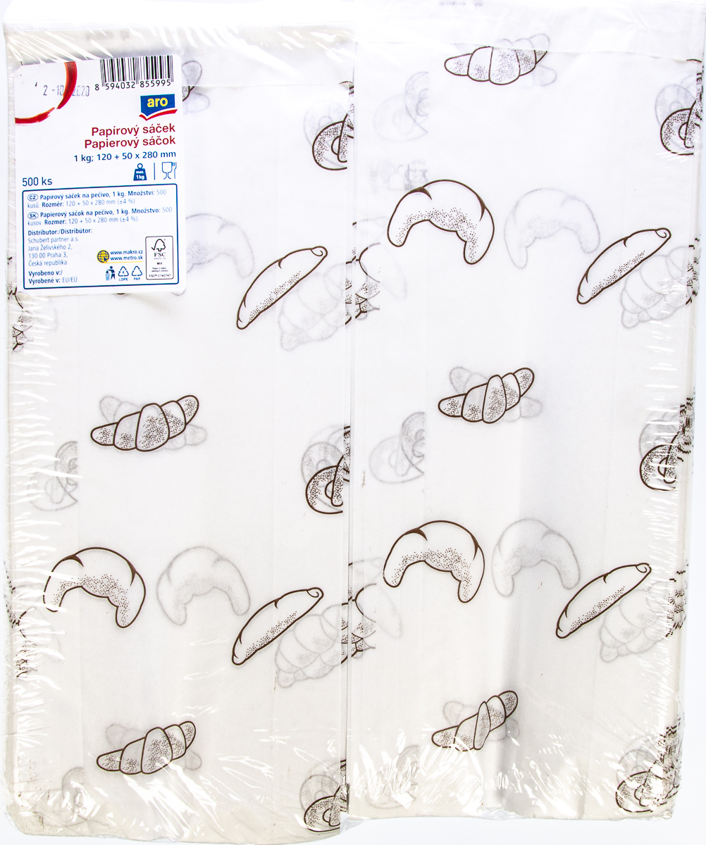 aro Vrecká desiatové papierové 1 kg 50 x 280 mm 500 ks