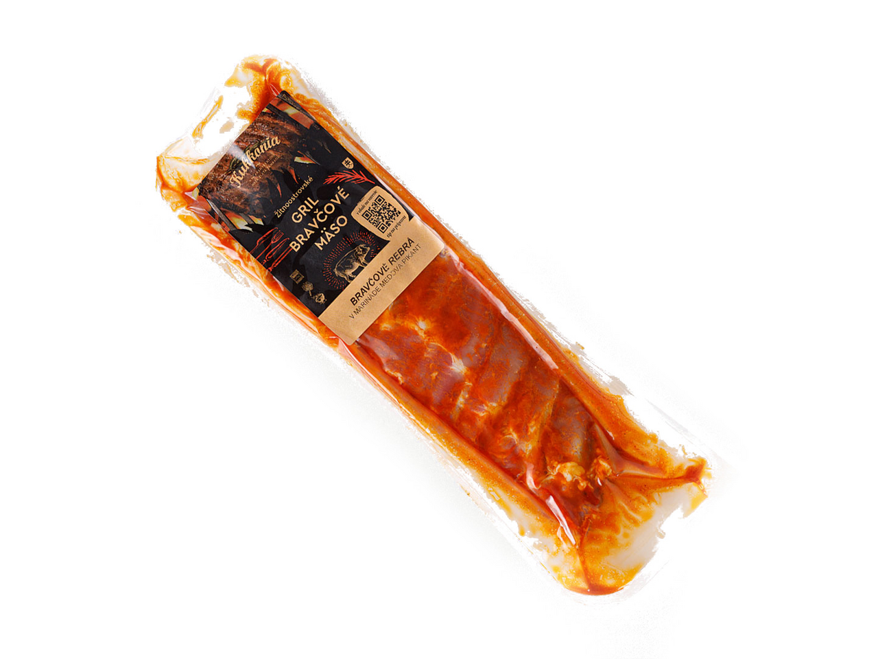 Kukkonia Bravčové rebrá z boku v medovej pikant marináde chlad.  500 g