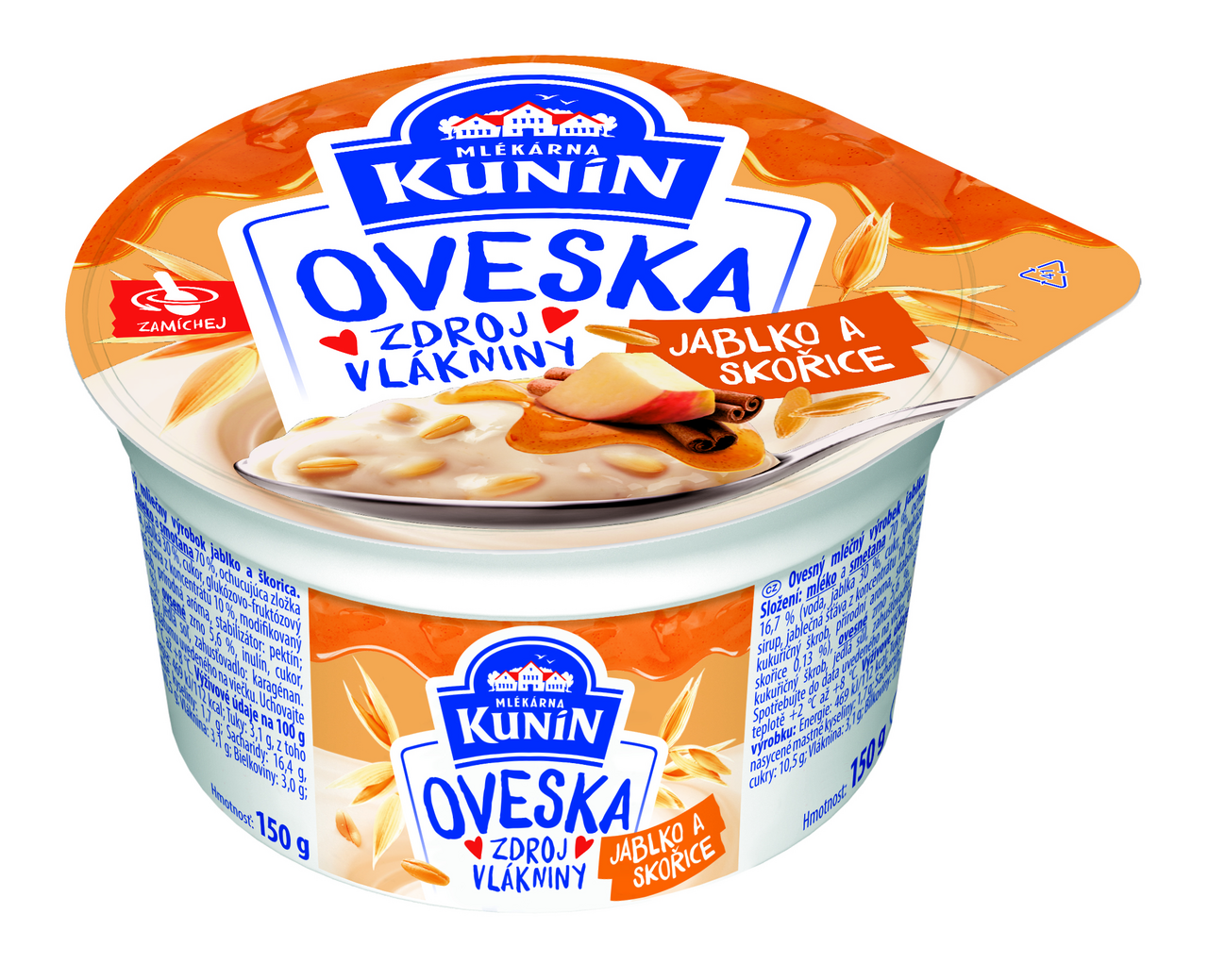 MLÉKÁRNA KUNÍN Oveska jablko-škorica chlad. 150 g