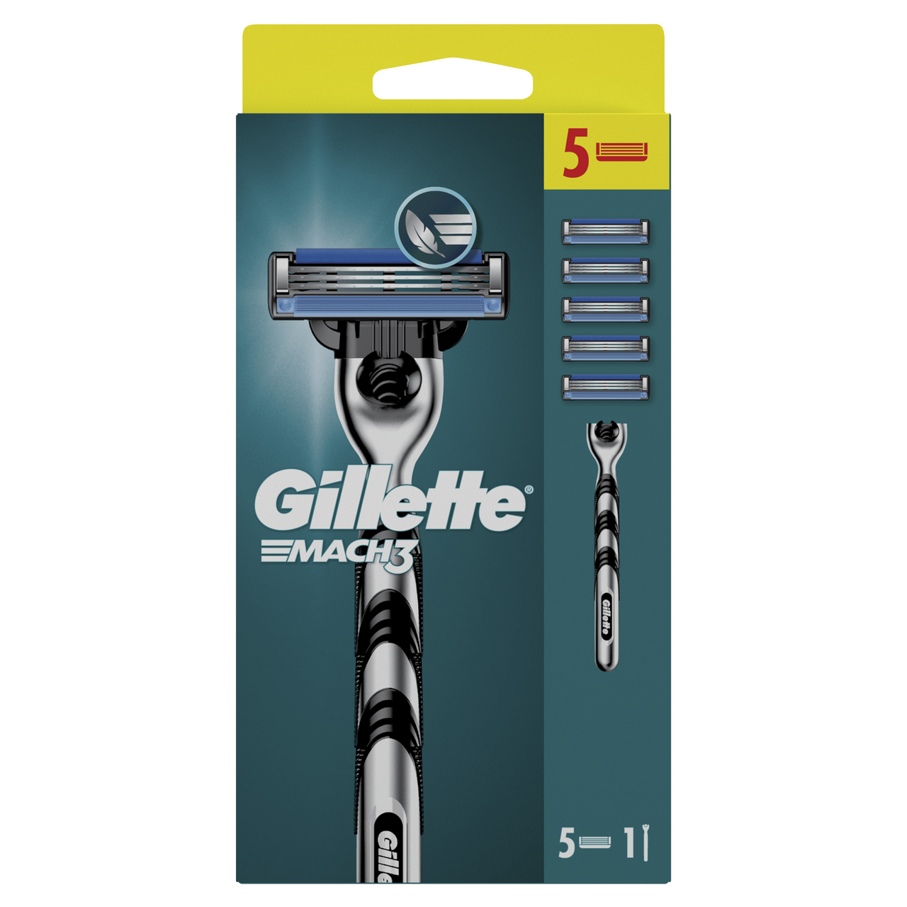 Gillette Mach3 strojček + 5 náhradných hlavíc 1 ks