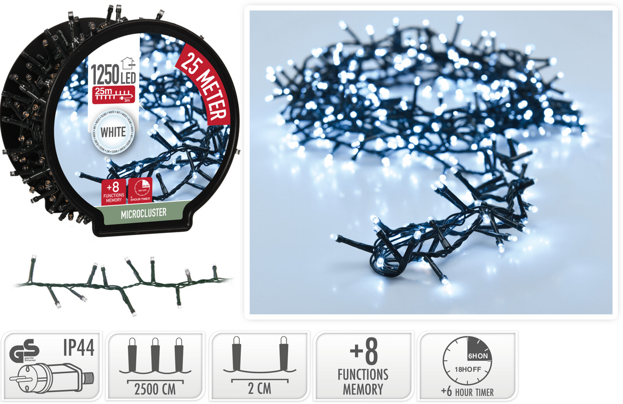 Reťaz svetelná 1250 LED biele svetlo 1 ks