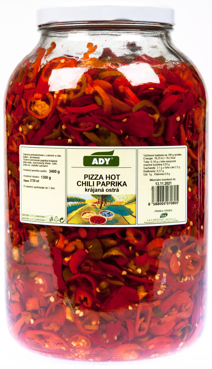 ADY Paprika chilli ostrá krájaná 3400 g