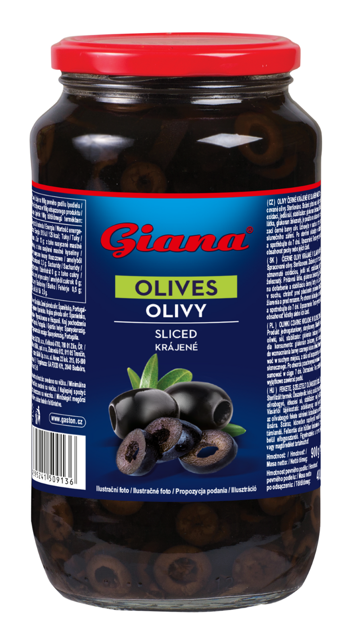 Giana Olivy čierne krájané 935 ml