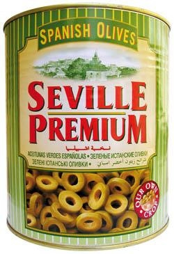 SEVILLE PREMIUM Olivy zelené krájané 3000 g