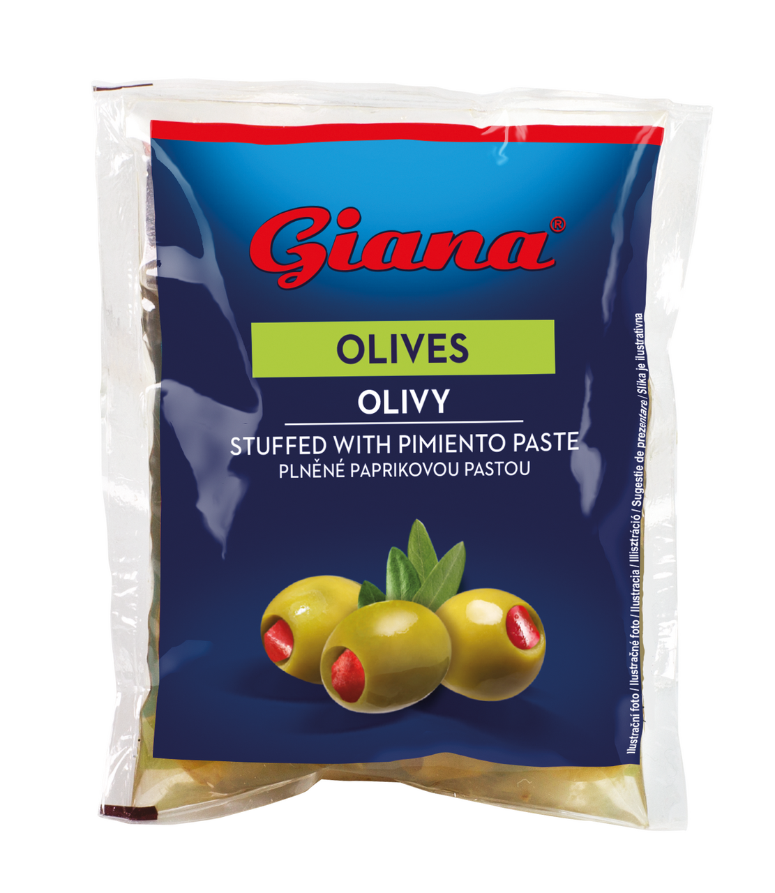 Giana Olivy zelené s paprikovou pastou 3 x 195 g