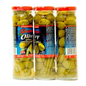 Giana Olivy zelené s paprikovou pastou 3 x 140 g