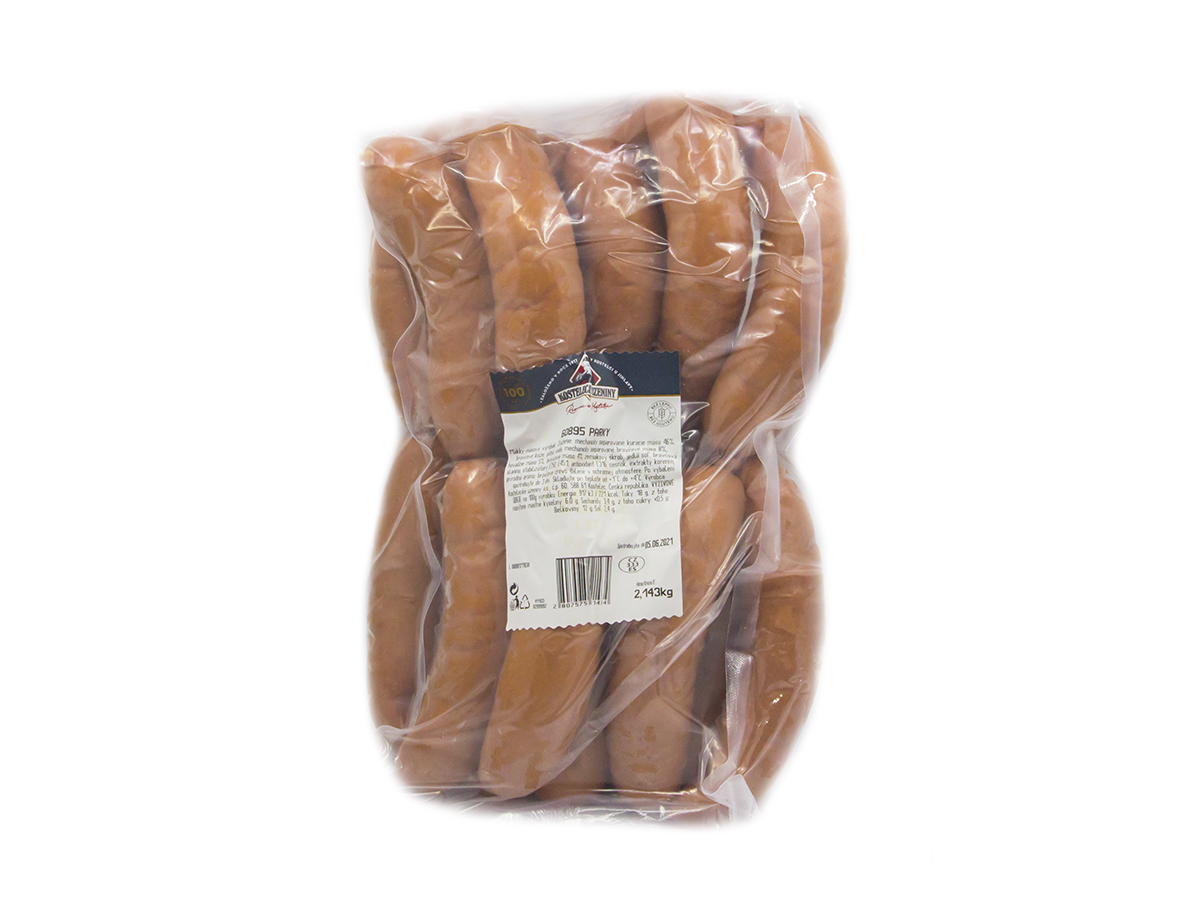 KOSTELECKÉ UZENINY Párky obyčajné chlad. váž. cca 2 kg