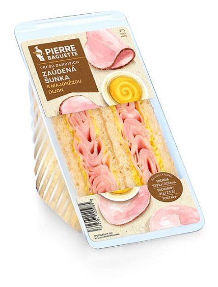 Pierre Baguette Sendvič zaúdená šunka a dijon chlad. 170 g