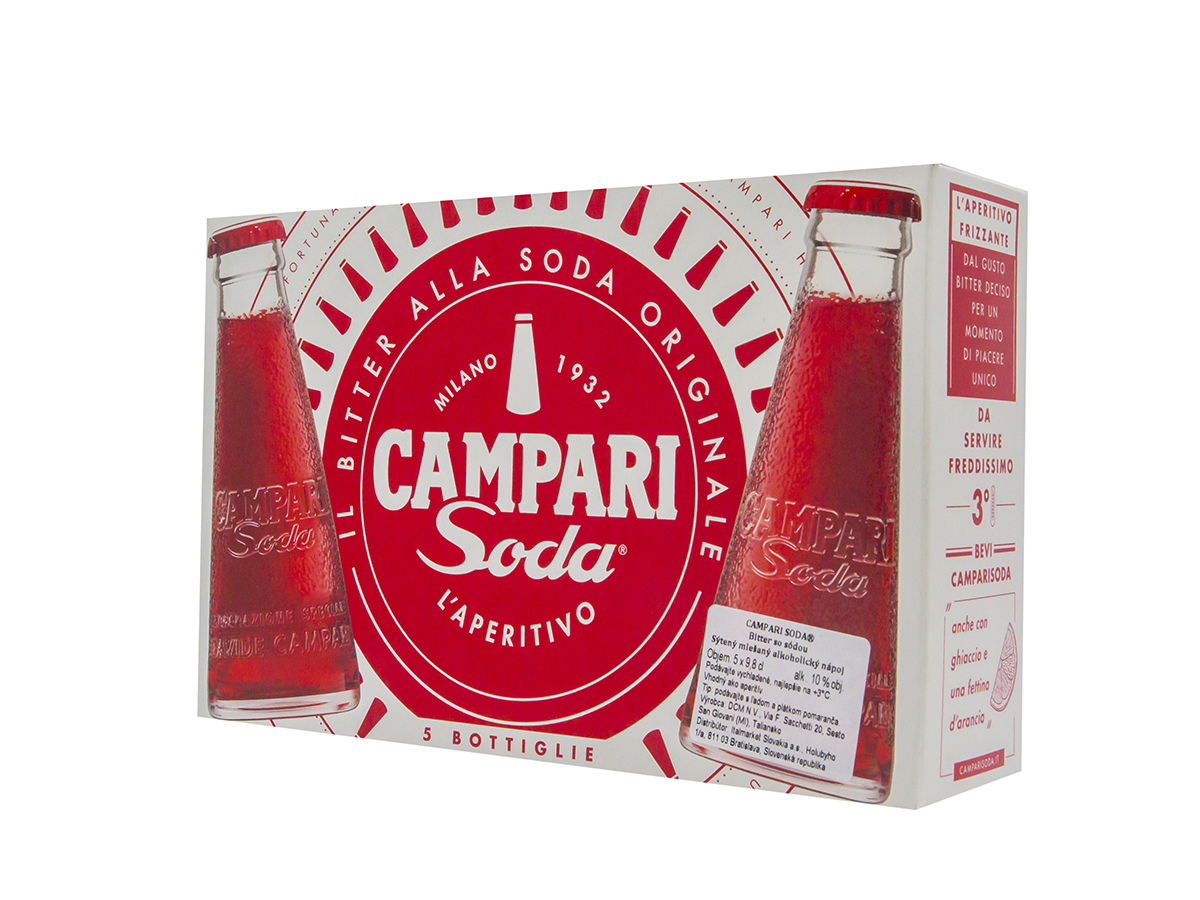 CAMPARI Soda 10% RTD alkoholický miešaný nápoj 5 x 98 ml