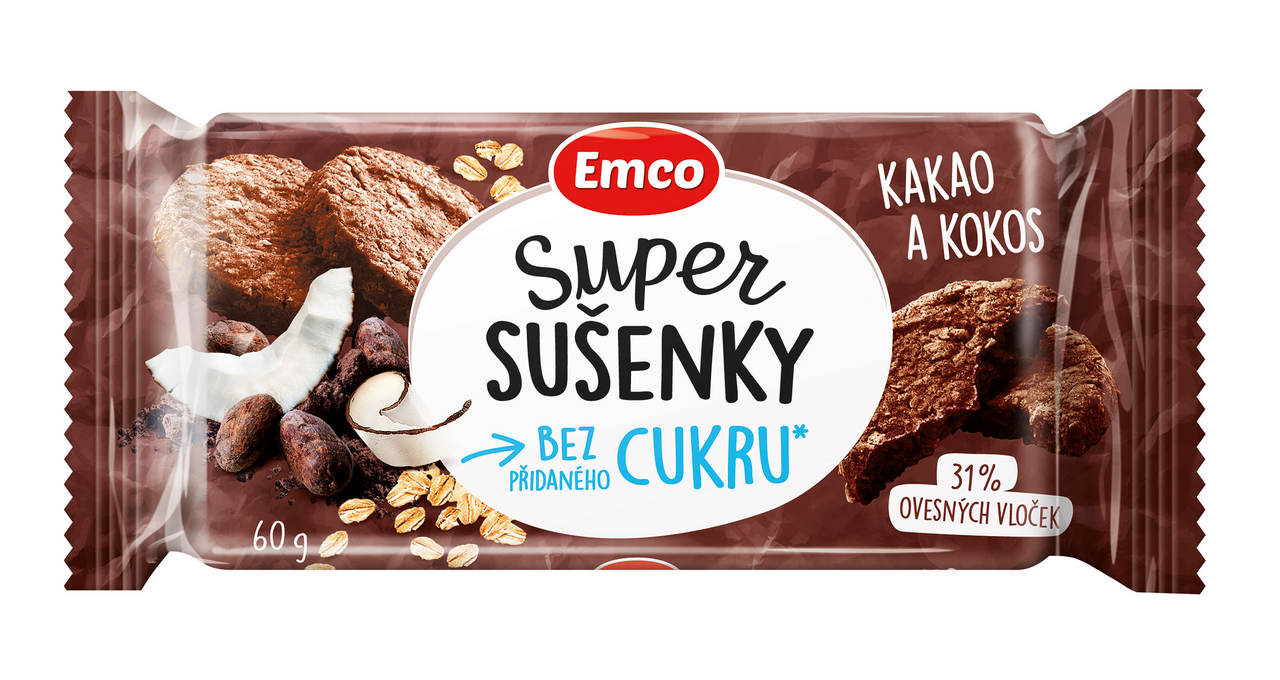 EMCO Super sušienky kakao a kokos 60 g