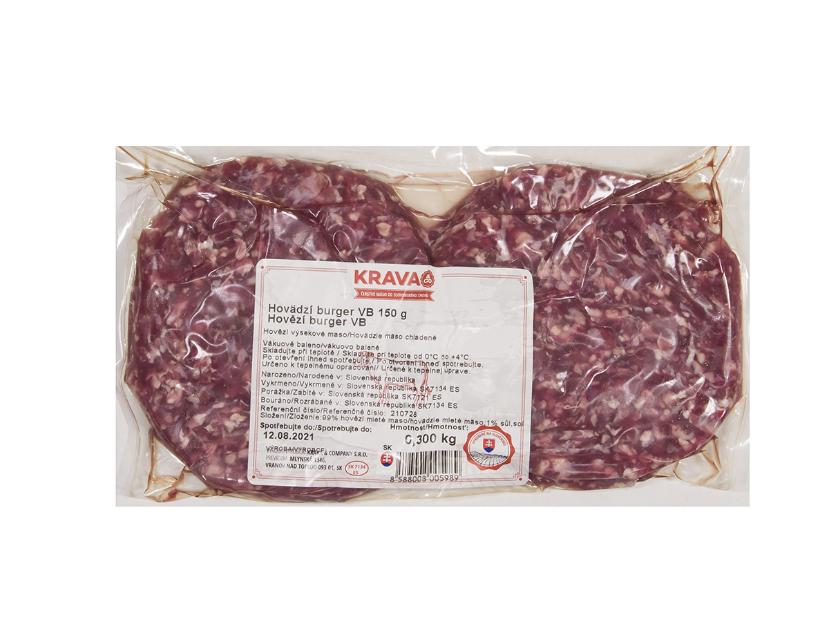 Hamburger hovädzí chlad. 2x150 g