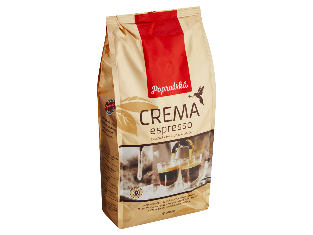 Popradská Crema Espresso káva zrnková 1 kg