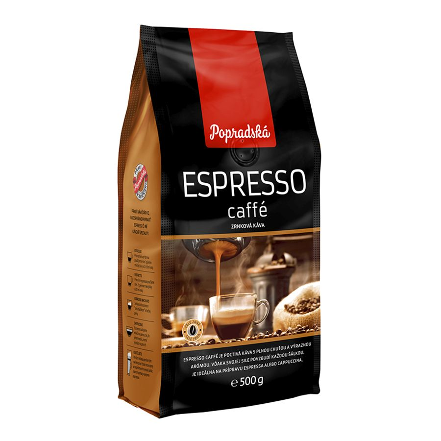 Popradská Espresso Caffé káva zrnková 500 g
