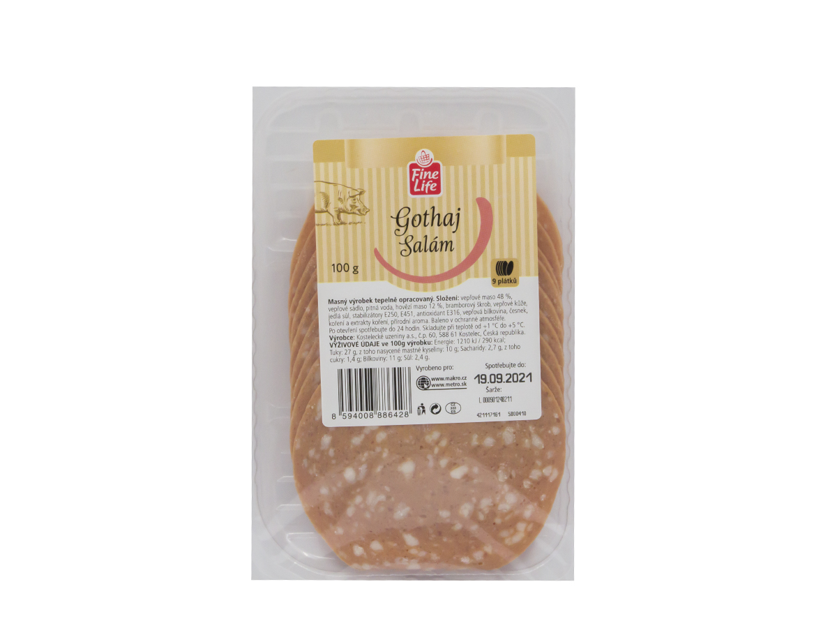 Fine Life Gothaj saláma krájaná chlad. 100 g