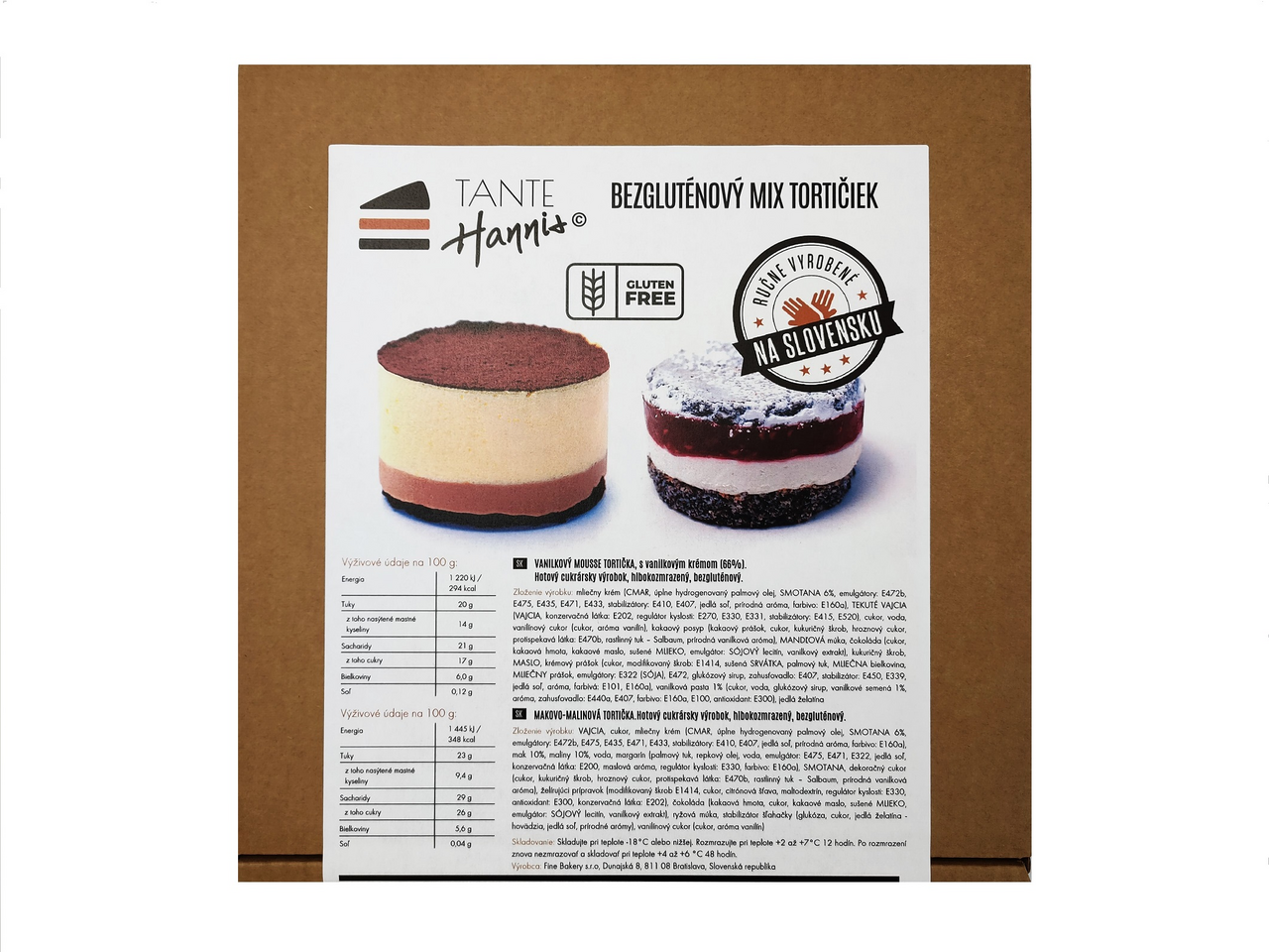 TANTE Hannis Tortičkový mix bezlepkový mraz. 770 g