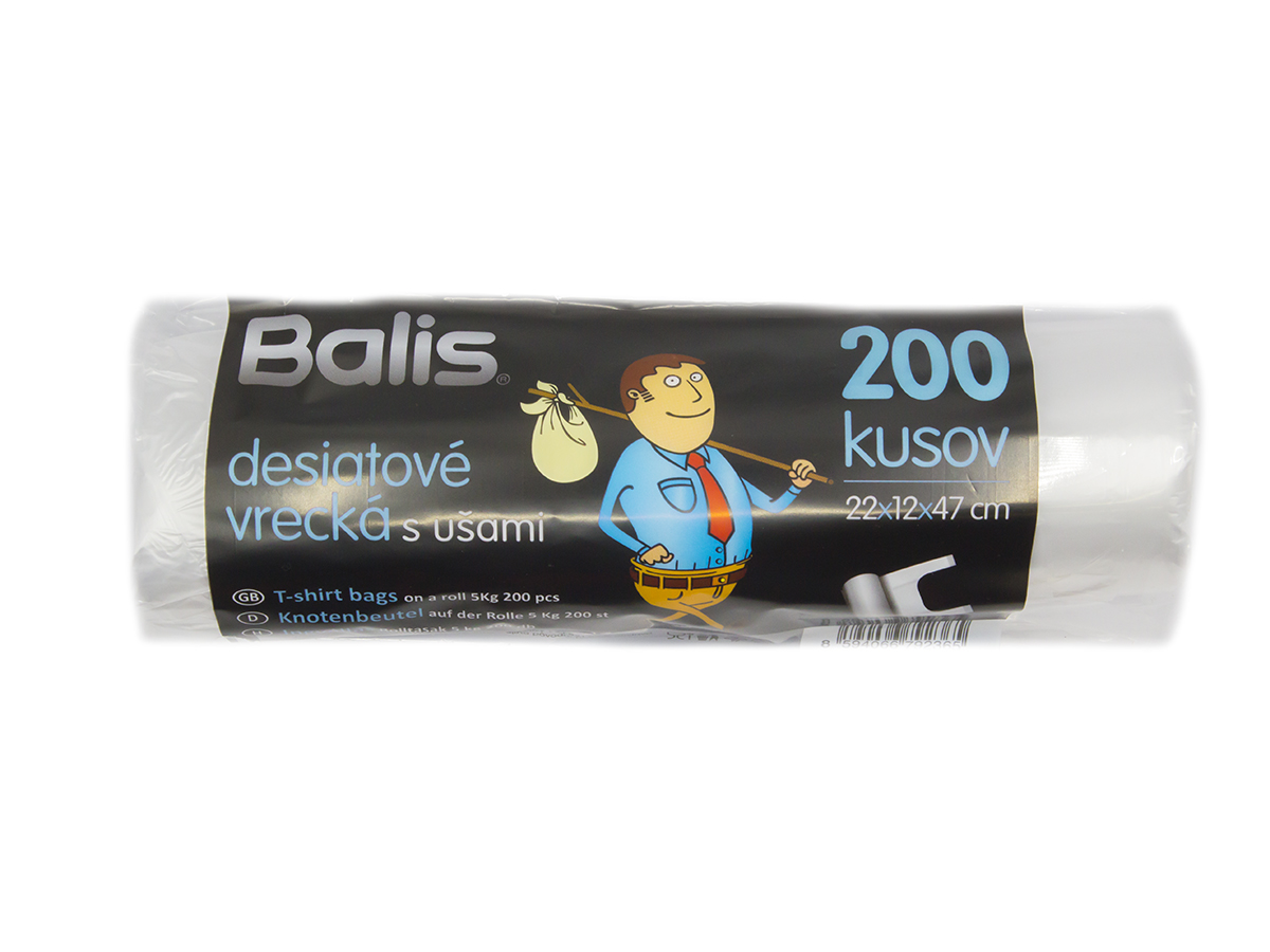 BALIS Desiatové vrecká s ušami plastové 5 kg 200 ks