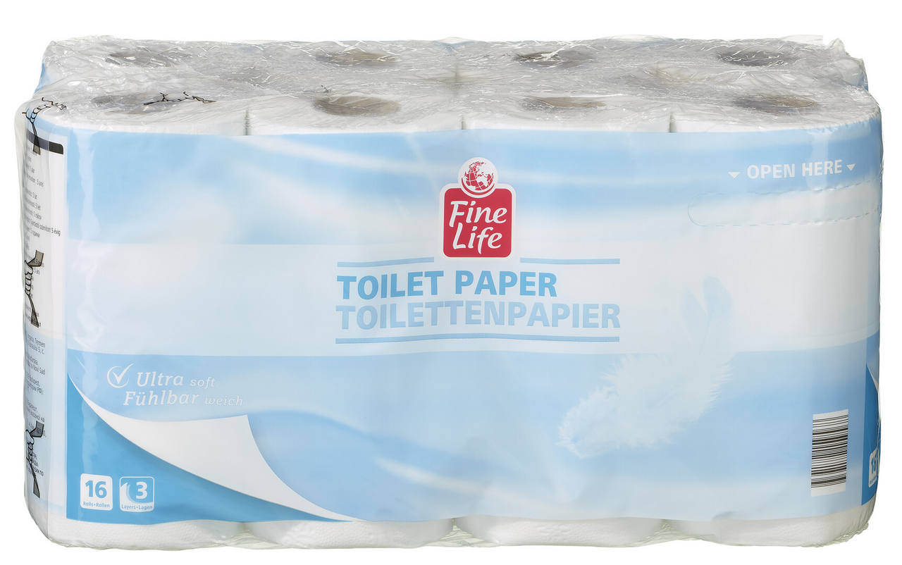 Fine Life Toaletný papier 100% celulóza 3-vrstvový 16 ks