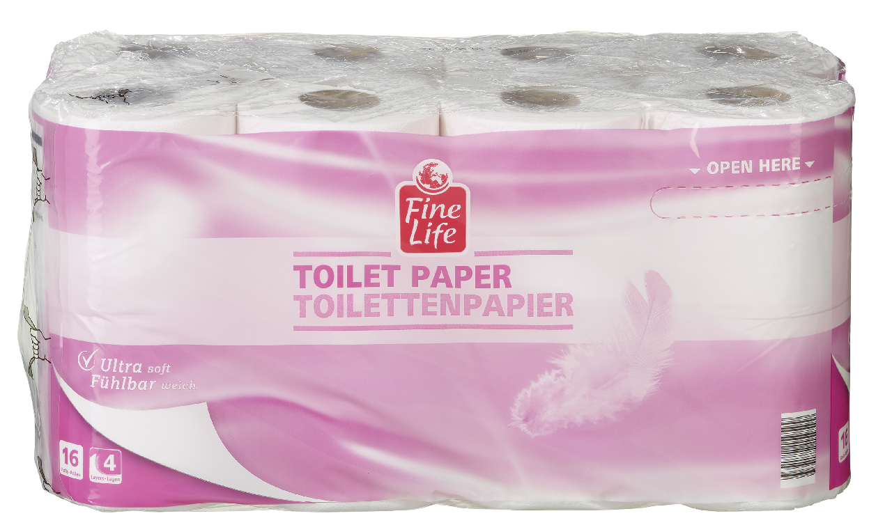 Fine Life Toaletný papier 100% celulóza 4-vrstvový 16 ks