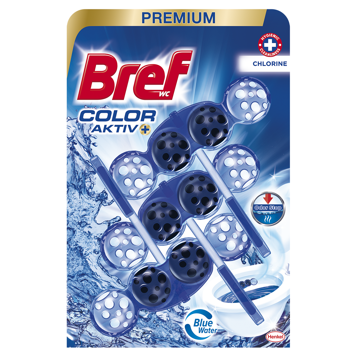 Bref Color Aktiv Chlorine WC blok 3x50 g