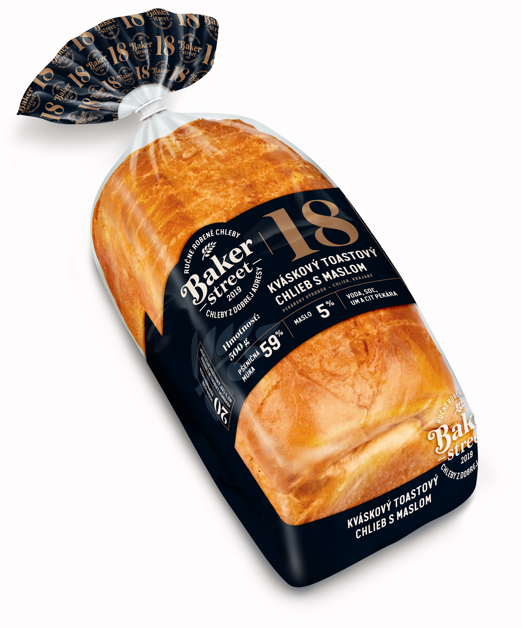 BAKER STREET Chlieb kváskový toastový balený krájaný 500 g